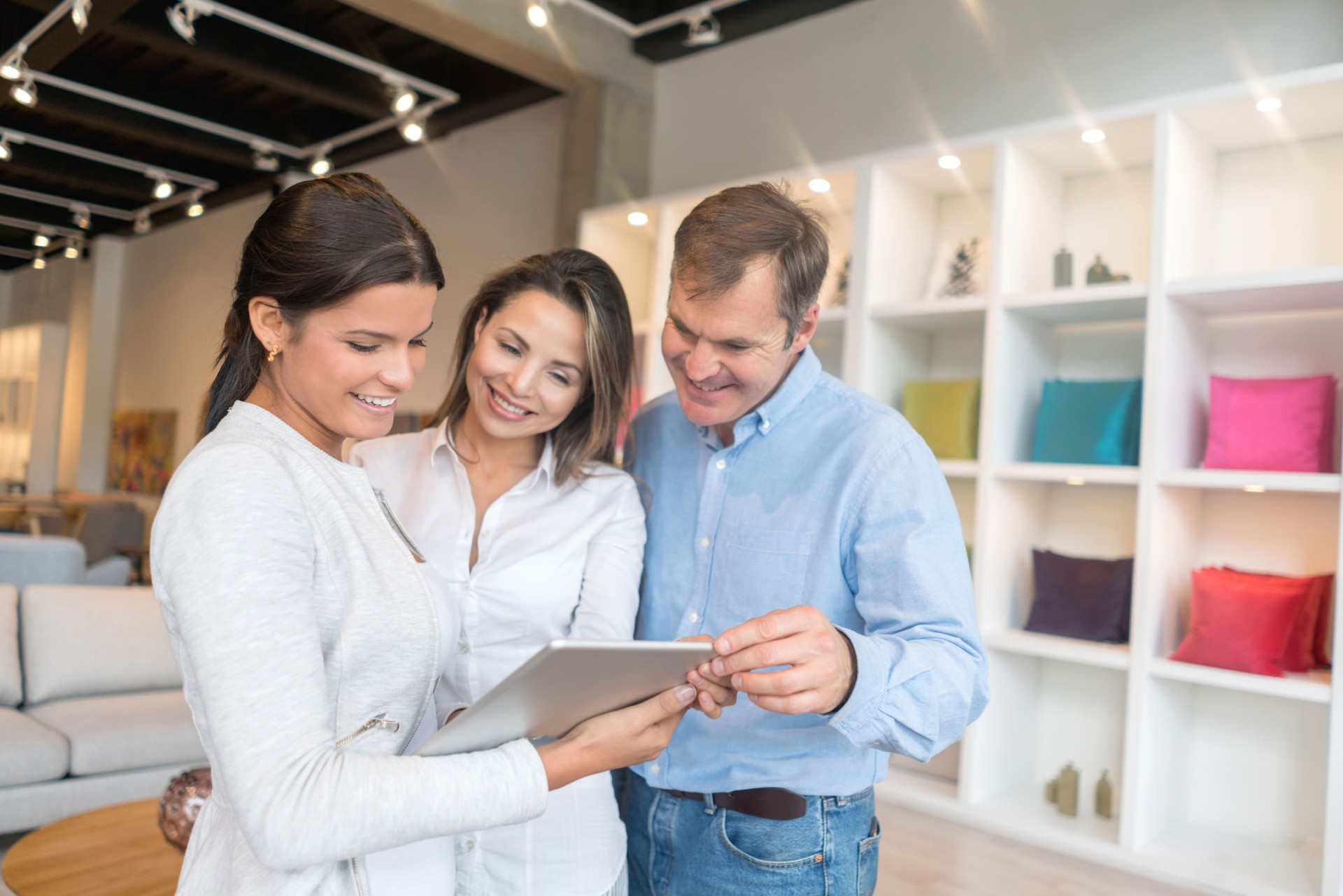 Couple shopping at a furniture store